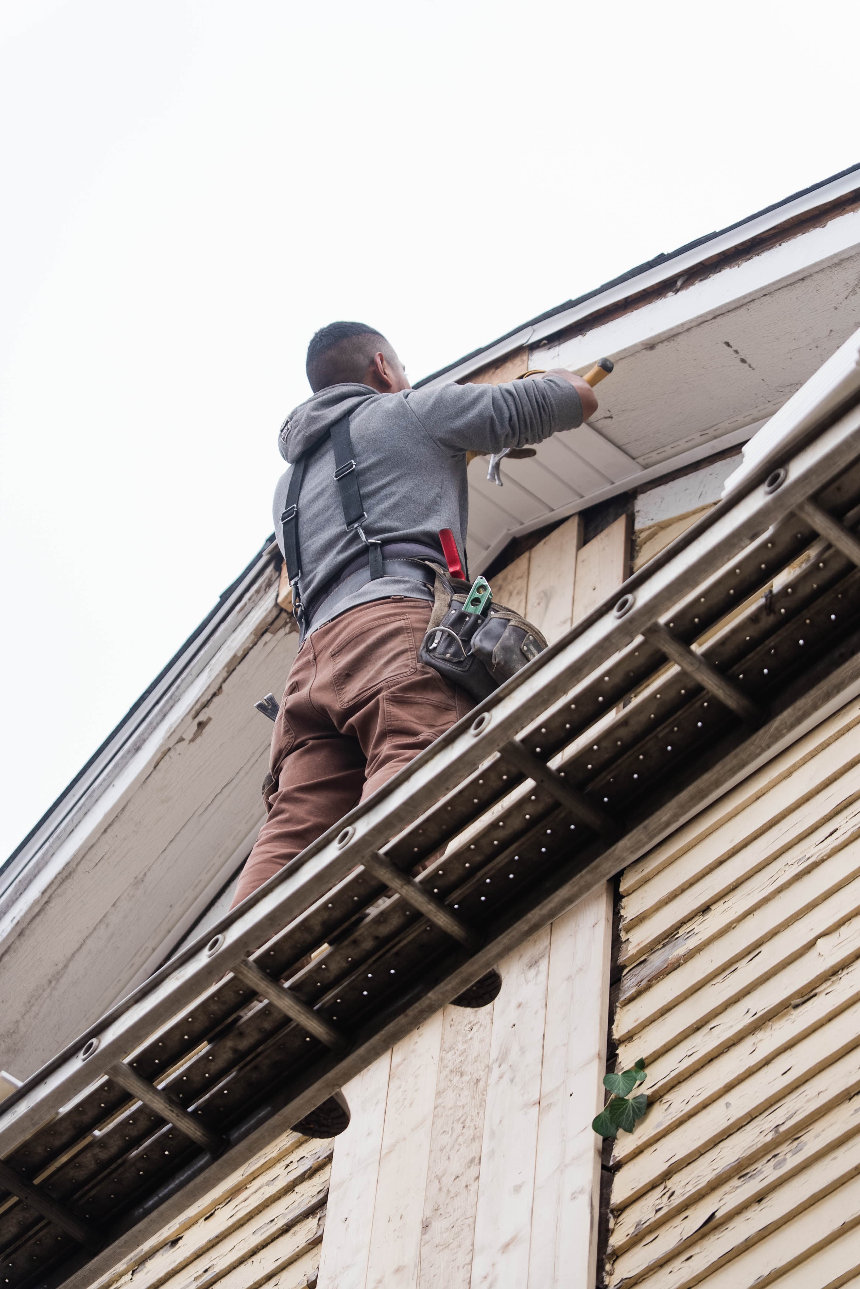 Crew working on a home